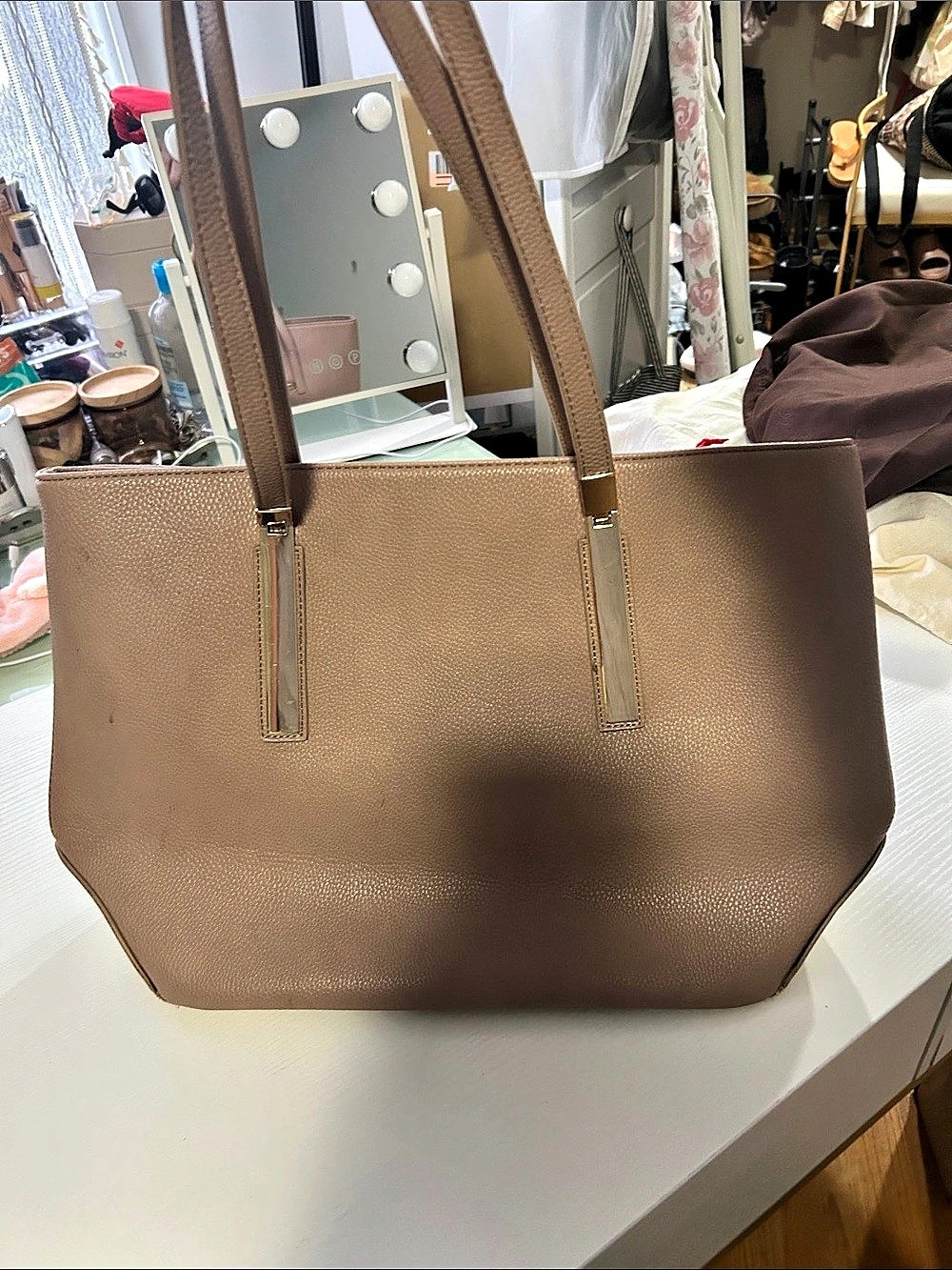 Nine West Tote Bag Geometric Brown